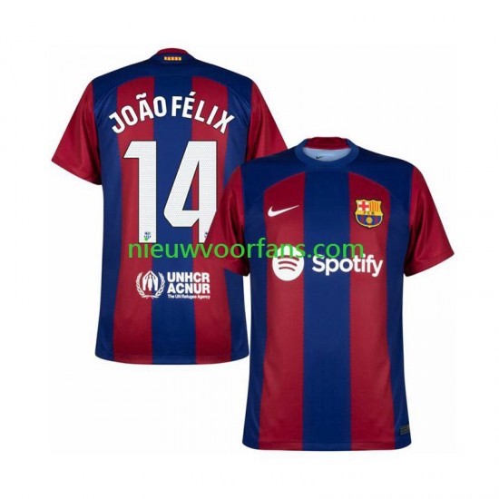 FC Barcelona Heren Shirt met Bedrukking Joao Felix 14 Thuis 2023-2024 Korte Mouw