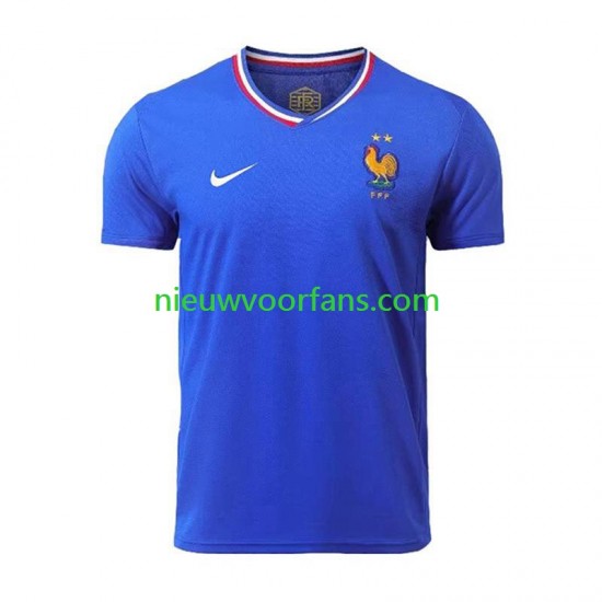 Frankrijk Heren Shirt met Bedrukking Thuis Euro 2024 Korte Mouw