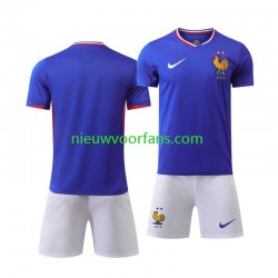 Frankrijk Kind Shirt met Bedrukking Thuis Euro 2024 Korte Mouw