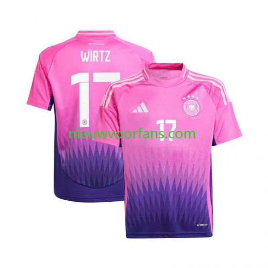 Duitsland Heren Shirt met Bedrukking Florian Wirtz 17 Uit Euro 2024 Korte Mouw