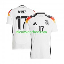 Duitsland Heren Shirt met Bedrukking Florian Wirtz 17 Thuis Euro 2024 Korte Mouw