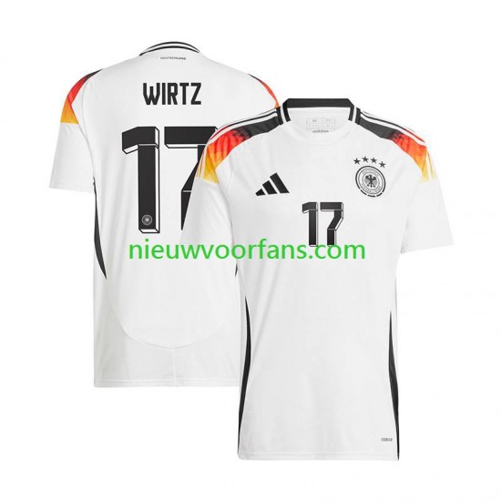 Duitsland Heren Shirt met Bedrukking Florian Wirtz 17 Thuis Euro 2024 Korte Mouw