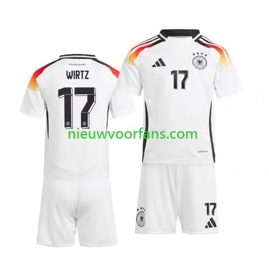 Duitsland Kind Shirt met Bedrukking Florian Wirtz 17 Thuis Euro 2024 Korte Mouw