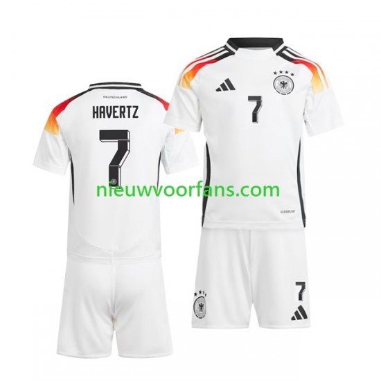 Duitsland Kind Shirt met Bedrukking Havertz 7 Thuis Euro 2024 Korte Mouw