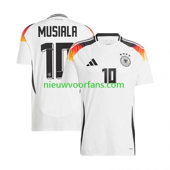 Duitsland Heren Shirt met Bedrukking Jamal Musiala 10 Thuis Euro 2024 Korte Mouw