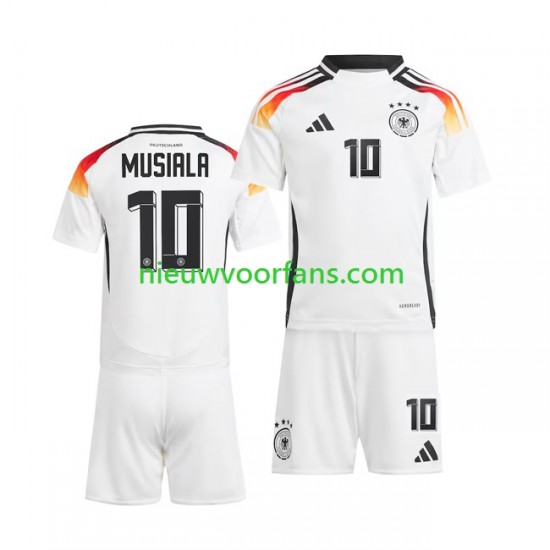 Duitsland Kind Shirt met Bedrukking Jamal Musiala 10 Thuis Euro 2024 Korte Mouw