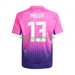 Duitsland Heren Shirt met Bedrukking Thomas Muller 13 Uit Euro 2024 Korte Mouw
