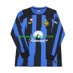 Inter Milan Heren Shirt met Bedrukking Thuis 2023-2024 Lange Mouw