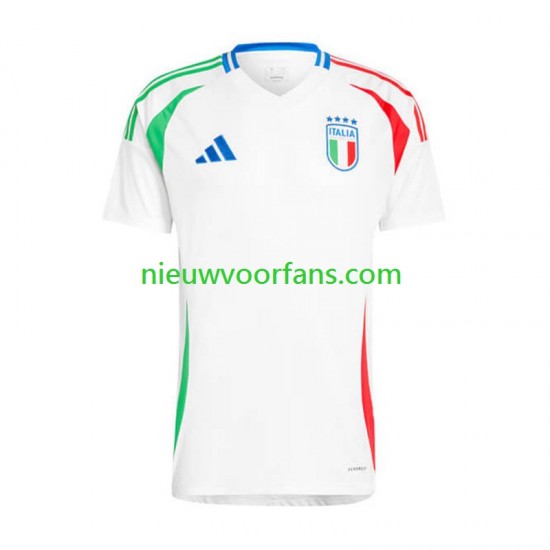 Italië Heren Shirt met Bedrukking Uit Euro 2024 Korte Mouw
