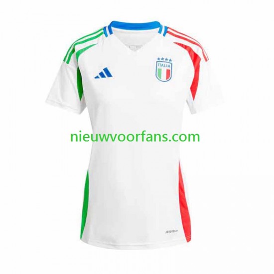Italië Dames Shirt met Bedrukking Uit Euro 2024 Korte Mouw