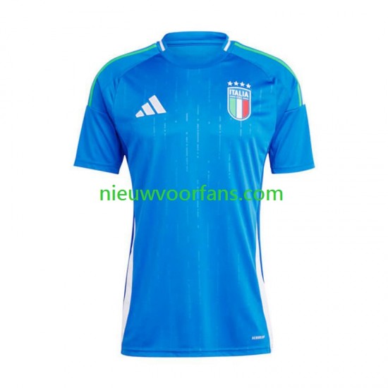 Italië Heren Shirt met Bedrukking Thuis Euro 2024 Korte Mouw