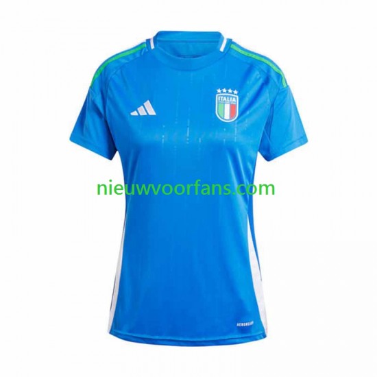 Italië Dames Shirt met Bedrukking Thuis Euro 2024 Korte Mouw