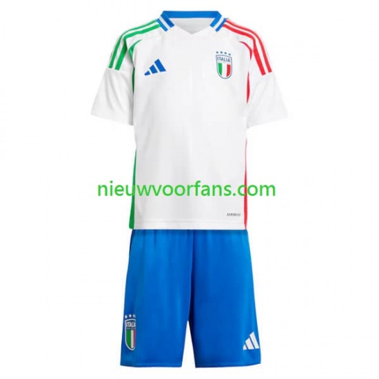 Italië Kind Shirt met Bedrukking Uit Euro 2024 Korte Mouw