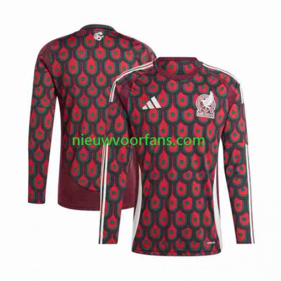 Mexico Heren Shirt met Bedrukking Thuis Copa America 2024 Lange Mouw