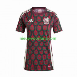 Mexico Dames Shirt met Bedrukking Thuis Copa America 2024 Korte Mouw