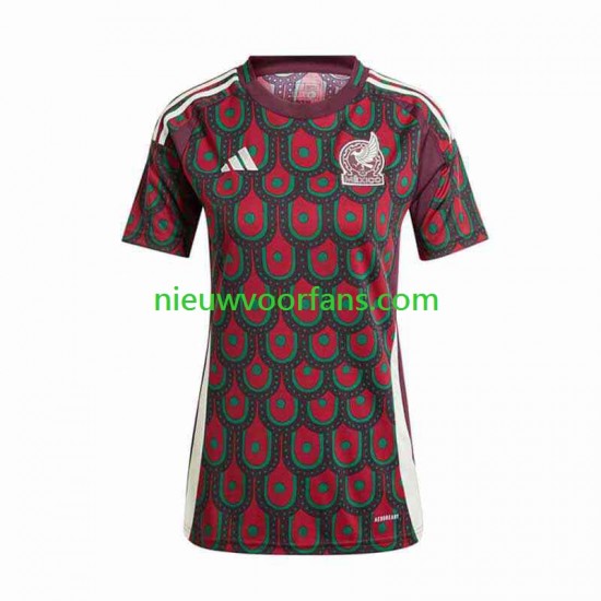 Mexico Dames Shirt met Bedrukking Thuis Copa America 2024 Korte Mouw