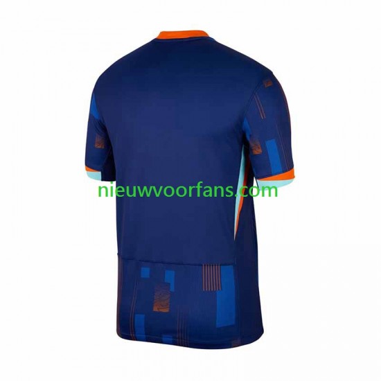 Nederland Heren Shirt met Bedrukking Uit Euro 2024 Korte Mouw