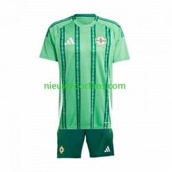 Noord-Ierland Kind Shirt met Bedrukking Thuis 2024 Korte Mouw