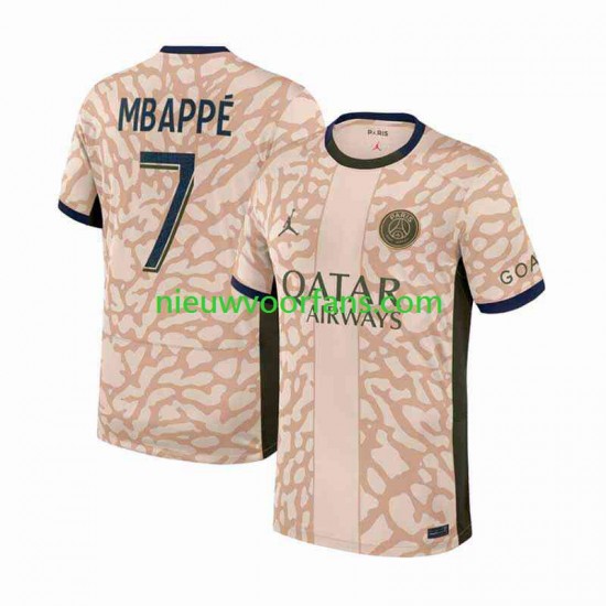 Paris Saint-Germain Heren Shirt met Bedrukking Mbappé 7 Vierde 2023-2024 Korte Mouw