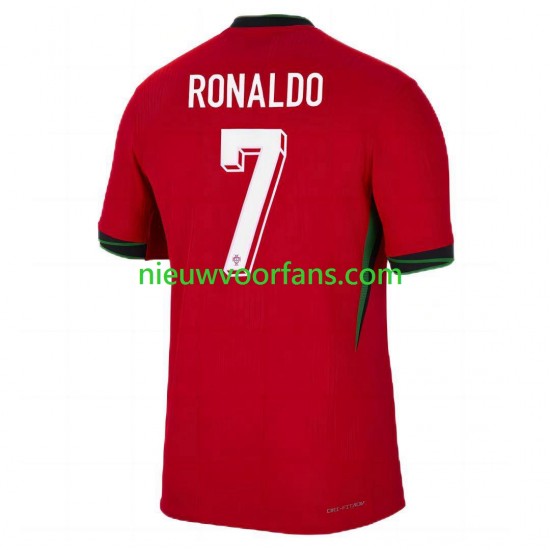 Portugal Heren Shirt met Bedrukking Cristiano Ronaldo 7 Thuis Euro 2024 Korte Mouw