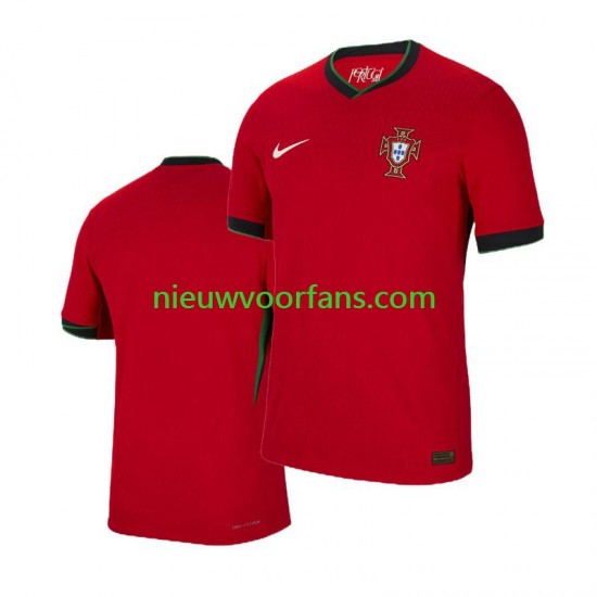 Portugal Heren Shirt met Bedrukking Thuis Euro 2024 Korte Mouw
