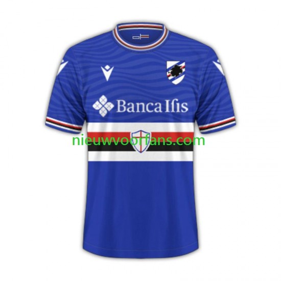 Sampdoria Heren Shirt met Bedrukking Thuis 2023-2024 Korte Mouw
