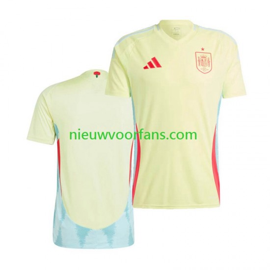 Spanje Heren Shirt met Bedrukking Uit Euro 2024 Korte Mouw