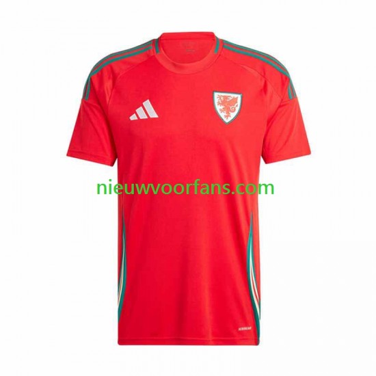 Wales Heren Shirt met Bedrukking Thuis 2024 Korte Mouw