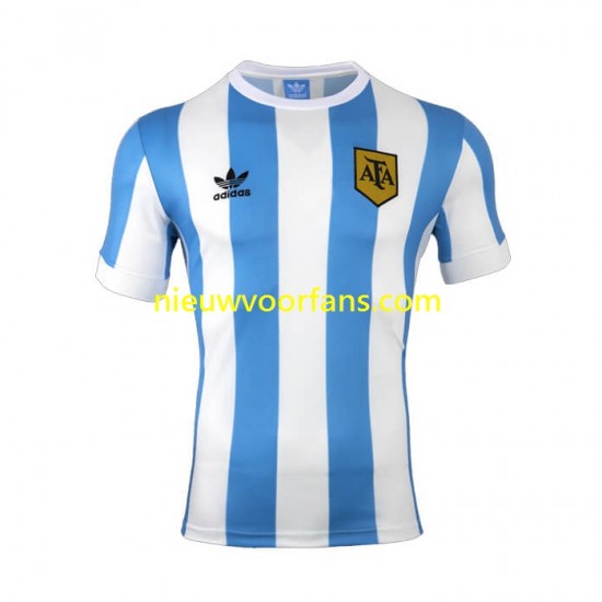 Argentinië Heren Shirt met Bedrukking 1978 Retro Thuis Korte Mouw