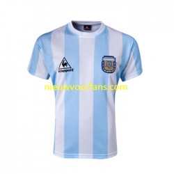 Argentinië Heren Shirt met Bedrukking 1986 Retro Thuis Korte Mouw