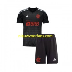 CR Flamengo Kind Shirt met Bedrukking Doelman Uit 2023-2024 Korte Mouw