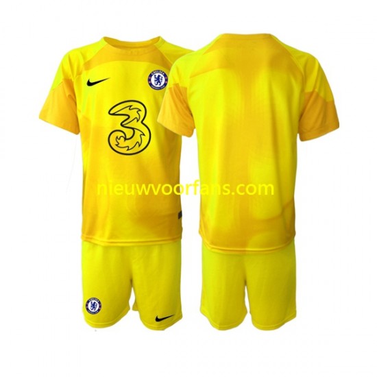 Chelsea Kind Shirt met Bedrukking Doelman Uit 2022-2023 Korte Mouw