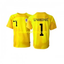 Kroatië Heren Shirt met Bedrukking Doelman Dominik Livakovic 1 Thuis WK 2022 Korte Mouw