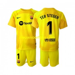 FC Barcelona Kind Shirt met Bedrukking Doelman Ter Stegen 1 Vierde 2022-2023 Korte Mouw