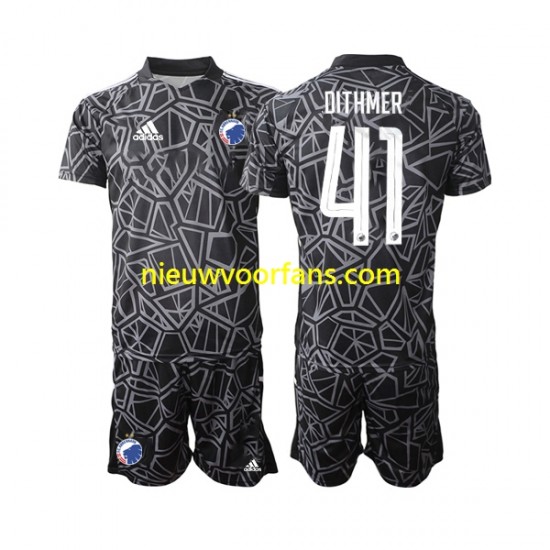 FC Kopenhagen Kind Shirt met Bedrukking Doelman Andreas Dithmer 41 Thuis 2022-2023 Korte Mouw