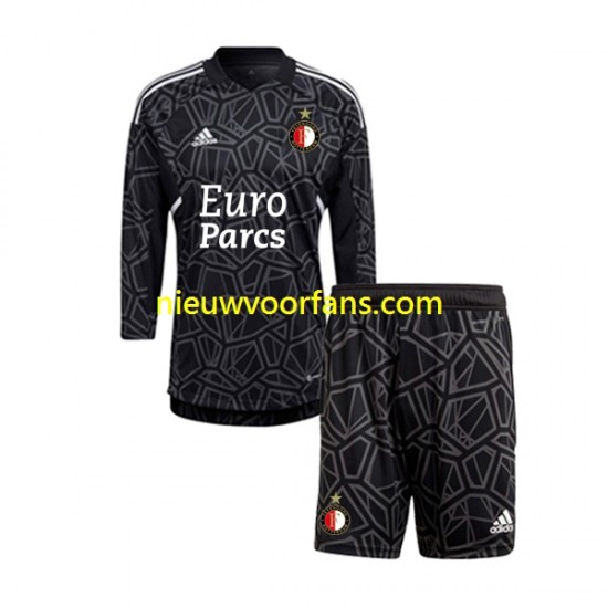 Feyenoord Rotterdam Kind Shirt met Bedrukking Doelman Vierde 2022-2023 Lange Mouw