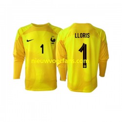 Frankrijk Heren Shirt met Bedrukking Doelman Hugo Lloris 1 Derde WK 2022 Lange Mouw