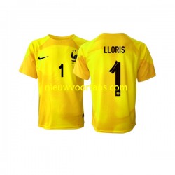 Frankrijk Heren Shirt met Bedrukking Doelman Hugo Lloris 1 Derde WK 2022 Korte Mouw