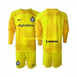 Inter Milan Kind Shirt met Bedrukking Doelman Uit 2022-2023 Lange Mouw