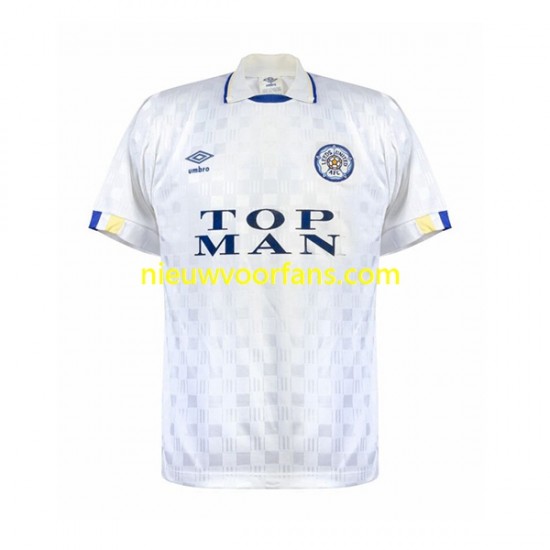 Leeds United Heren Shirt met Bedrukking Retro Thuis 1989-1990 Korte Mouw