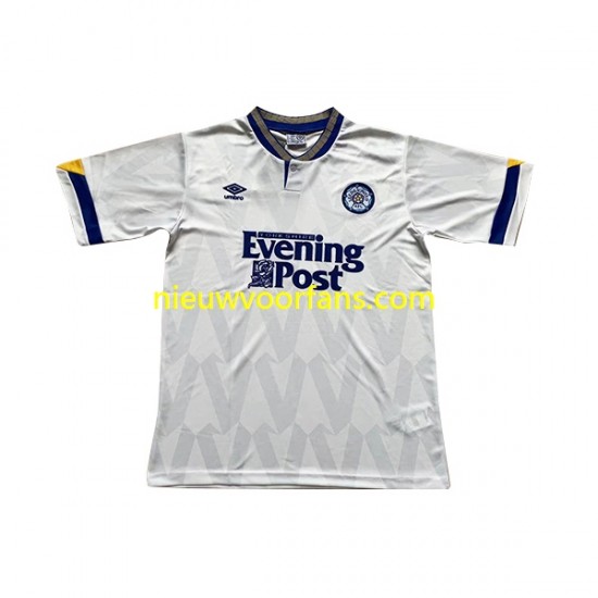 Leeds United Heren Shirt met Bedrukking Retro Thuis 1991-1992 Korte Mouw