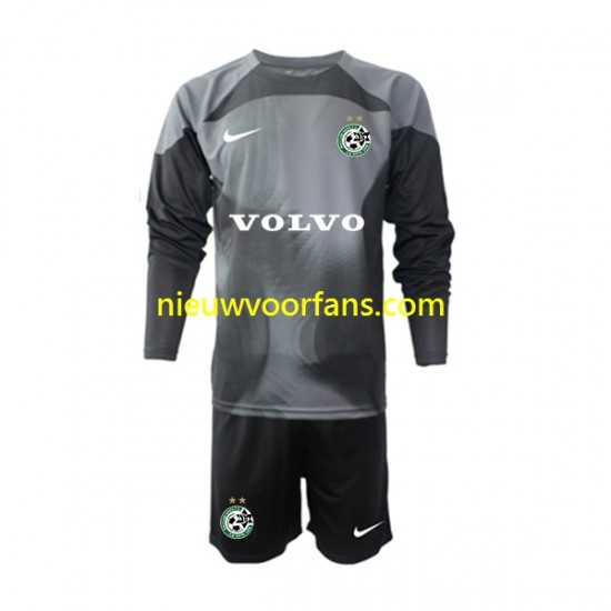Maccabi Haifa Kind Shirt met Bedrukking Doelman Thuis 2022-2023 Lange Mouw