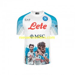 Napoli Heren Shirt met Bedrukking Face Game Kvaratskhelia 77 Thuis 2022-2023 Korte Mouw