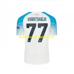 Napoli Heren Shirt met Bedrukking Face Game Kvaratskhelia 77 Thuis 2022-2023 Korte Mouw