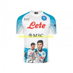 Napoli Heren Shirt met Bedrukking Face Game Minjae 3 Thuis 2022-2023 Korte Mouw