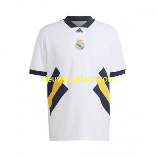 Real Madrid Heren Shirt met Bedrukking Icon Retro Thuis 2022-2023 Korte Mouw