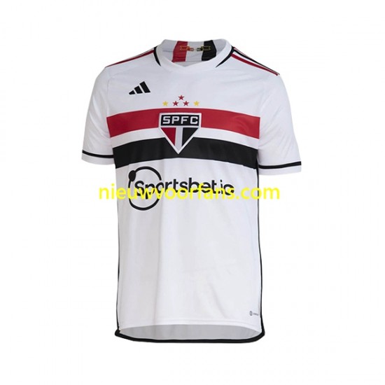 Sao Paulo Heren Shirt met Bedrukking Thuis 2023 Korte Mouw