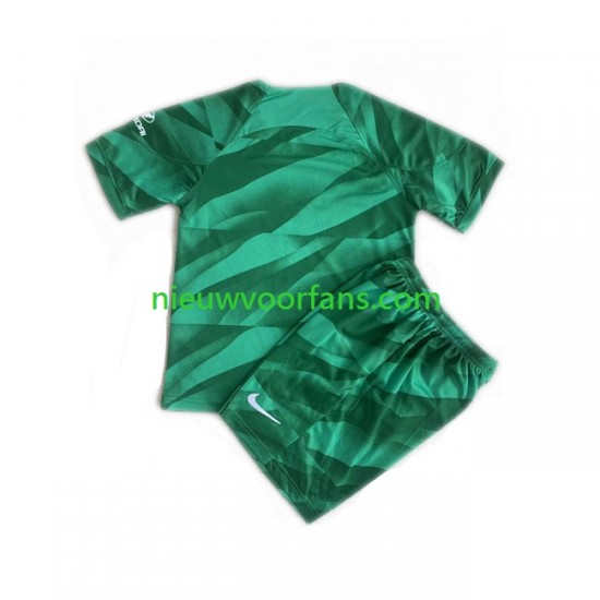 Atlético Madrid Kind Shirt met Bedrukking Doelman Uit 2023-2024 Korte Mouw