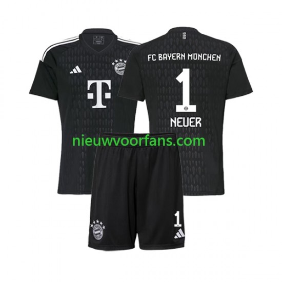 FC Bayern München Kind Shirt met Bedrukking Doelman Manuel Neuer 1 Thuis 2023-2024 Korte Mouw