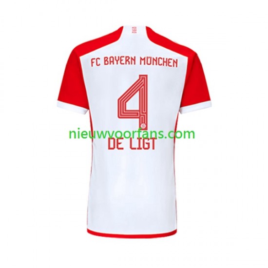 FC Bayern München Heren Shirt met Bedrukking Matthijs de Ligt 4 Thuis 2023-2024 Korte Mouw